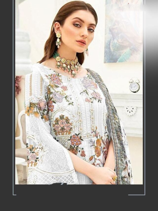 Fox Georgette Heavy Embroidered Pakistani Suits 01