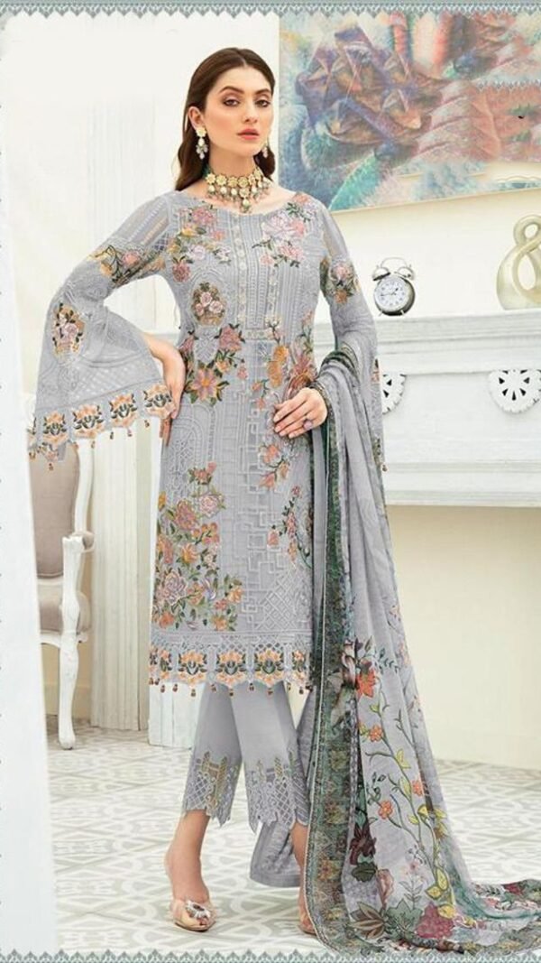 Fox Georgette Heavy Embroidered Pakistani Suits 02