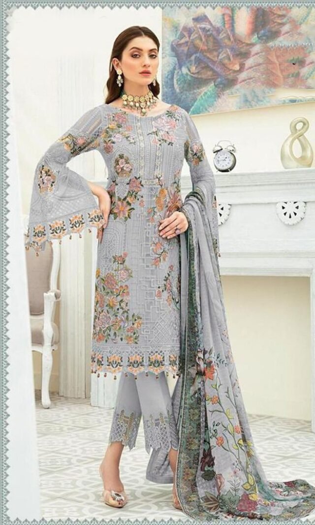 Fox Georgette Heavy Embroidered Pakistani Suits 02