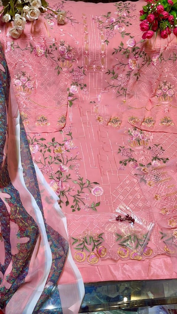 Fox Georgette Heavy Embroidered Pakistani Suits 03