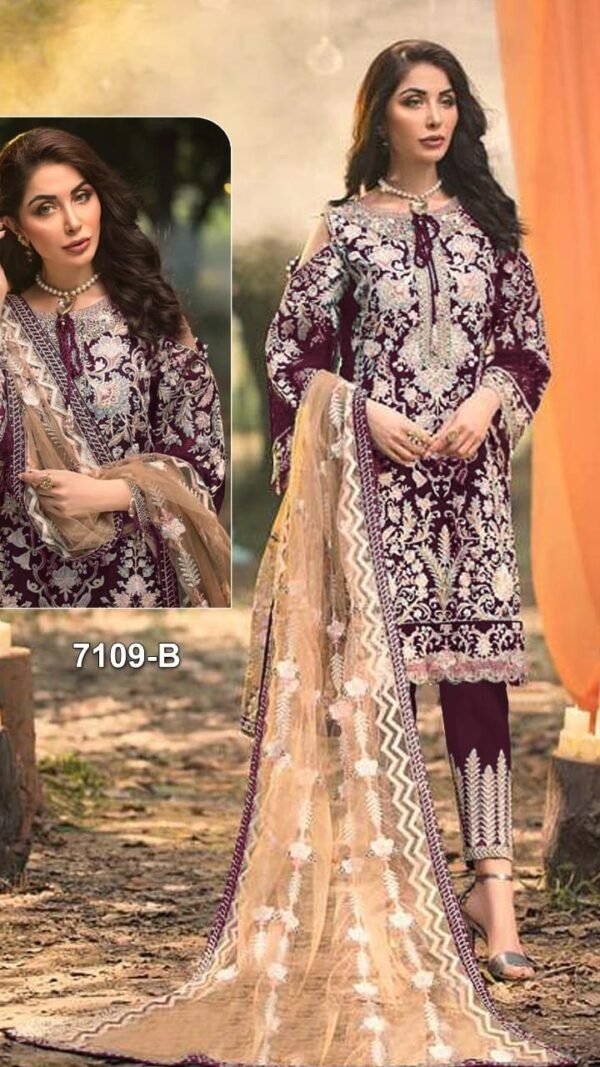 Heavy Fox Georgette with Embroidery Work 04