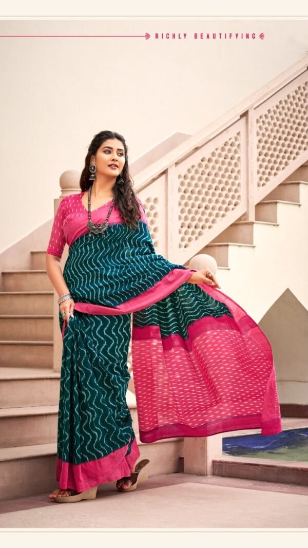 Exclusive Mul Mul Cotton Handloom Print Saree 11