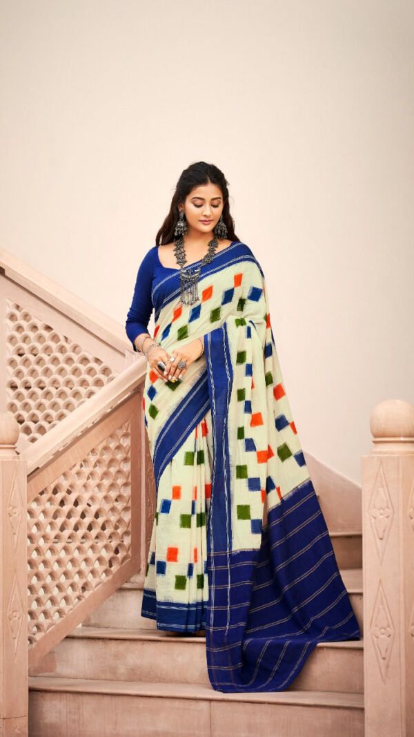 Exclusive Mul Mul Cotton Handloom Print Saree 17
