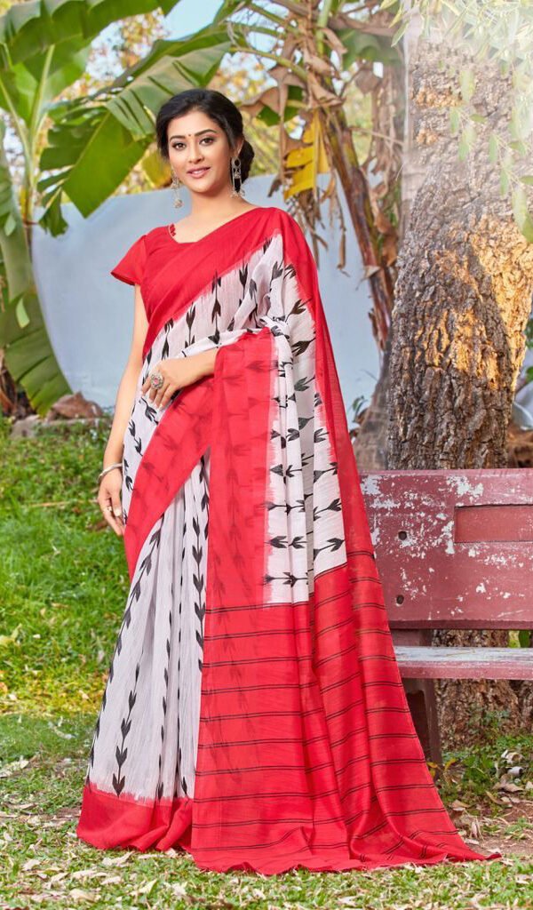 Exclusive Mul Mul Cotton Handloom Print Saree 23