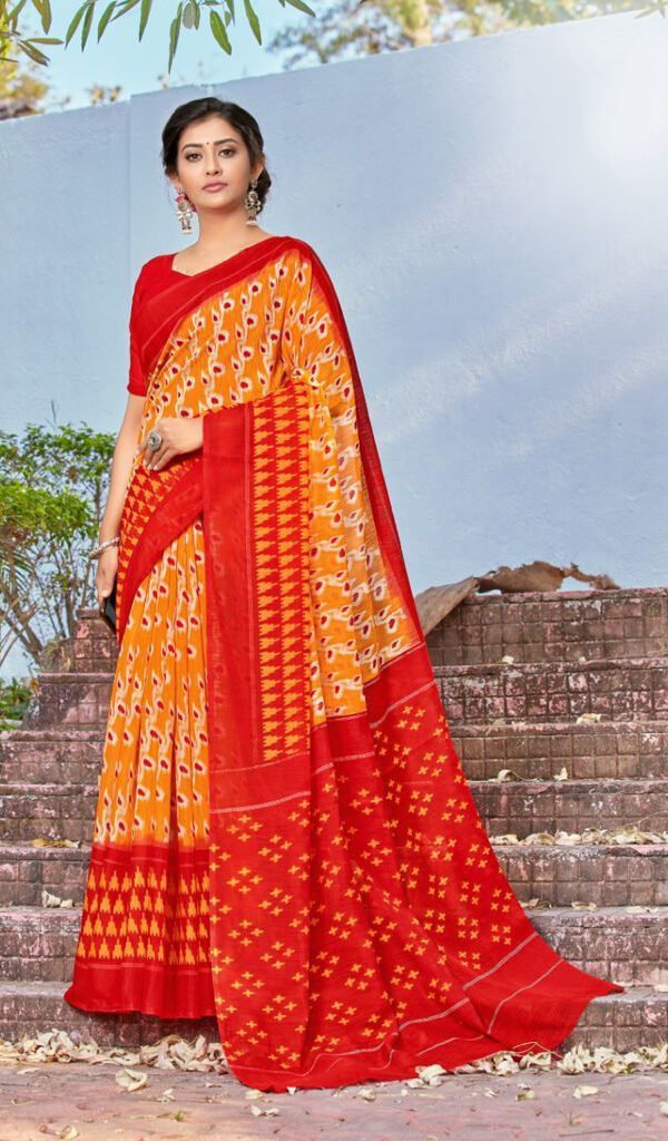 Exclusive Mul Mul Cotton Handloom Print Saree 25