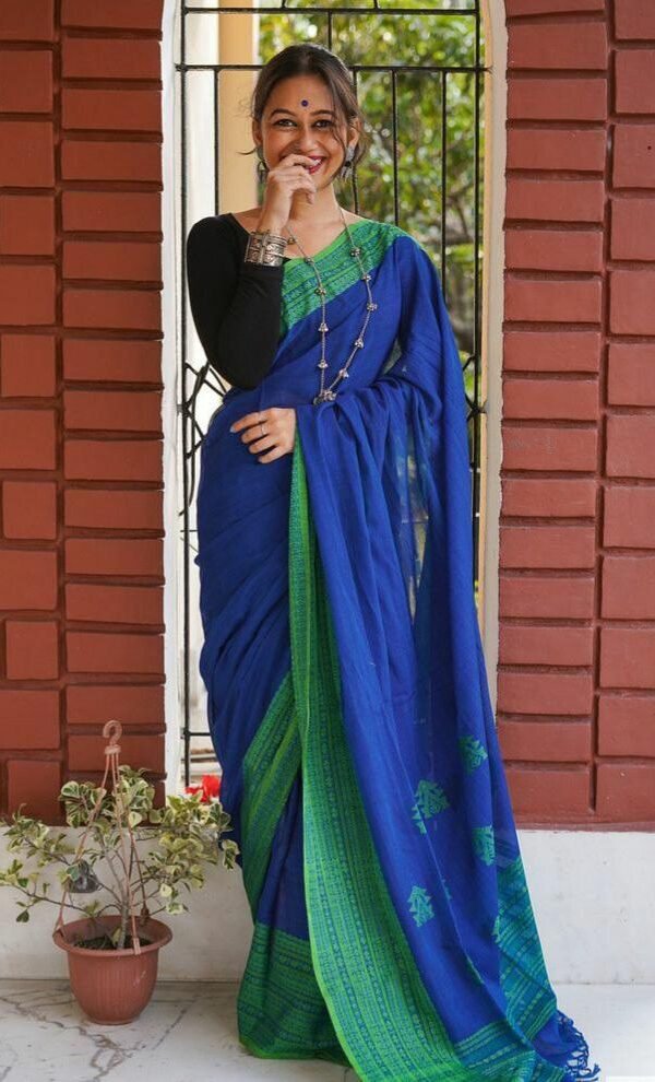 Soft Linen Cotton with Digital Print Saree 01