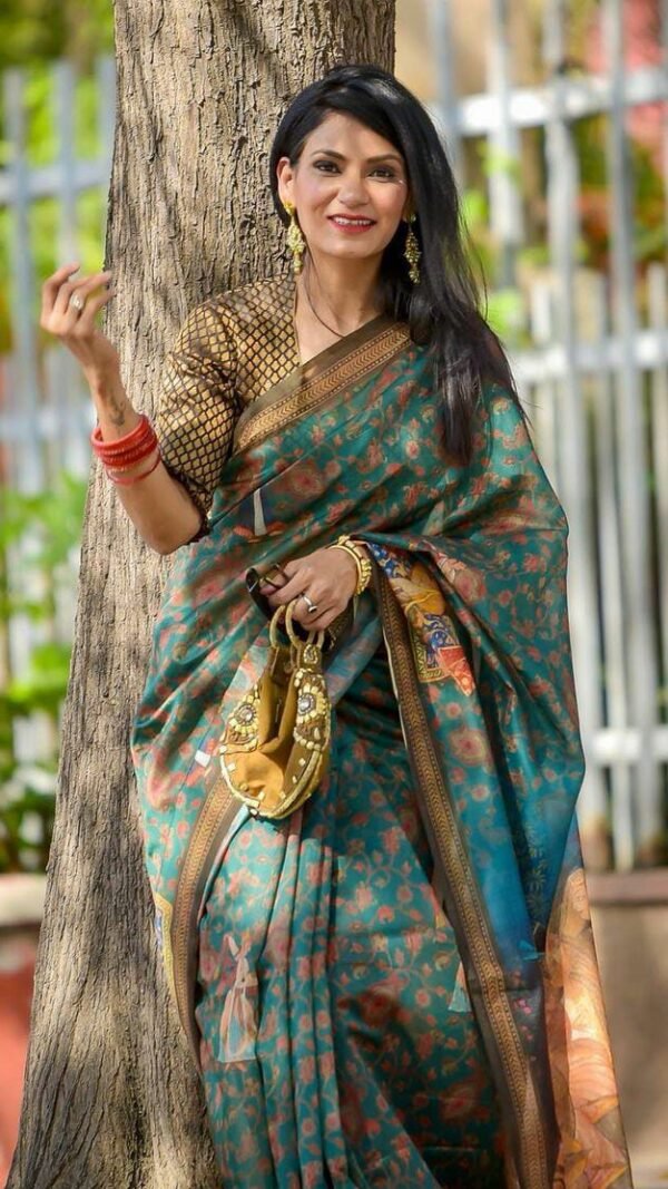 Original Linen Sarees with Digital Print 01