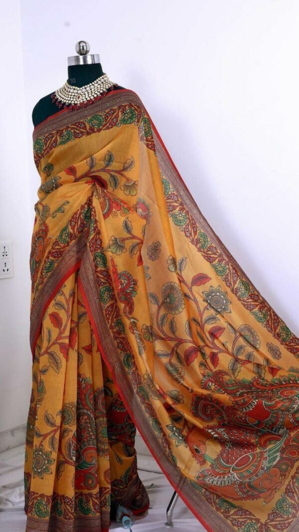 Original Linen Sarees with Digital Print 04