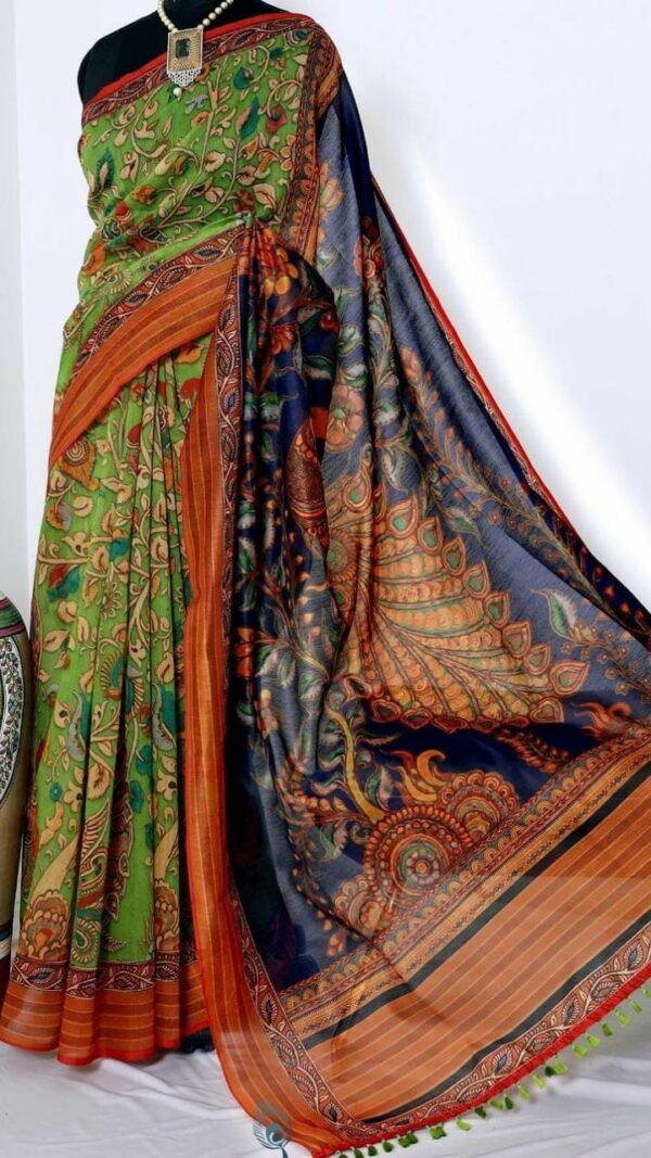 Original Linen Sarees with Digital Print 05