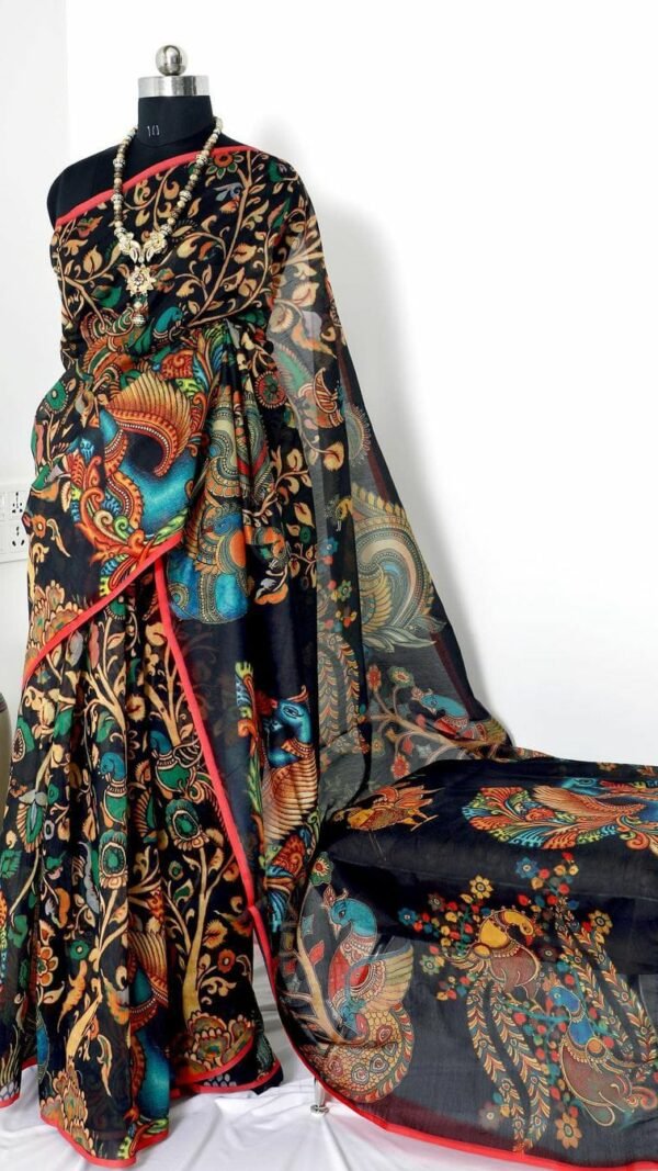 Original Linen Sarees with Digital Print 06