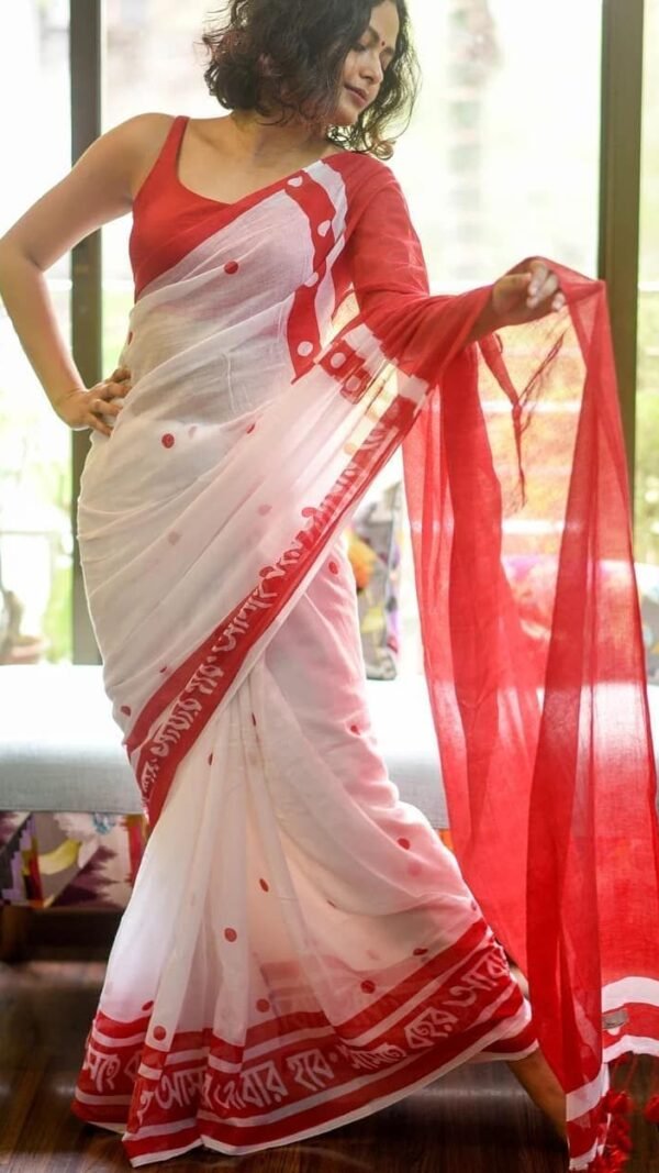 Pure Linen Saree with Digital Print Online Shopping