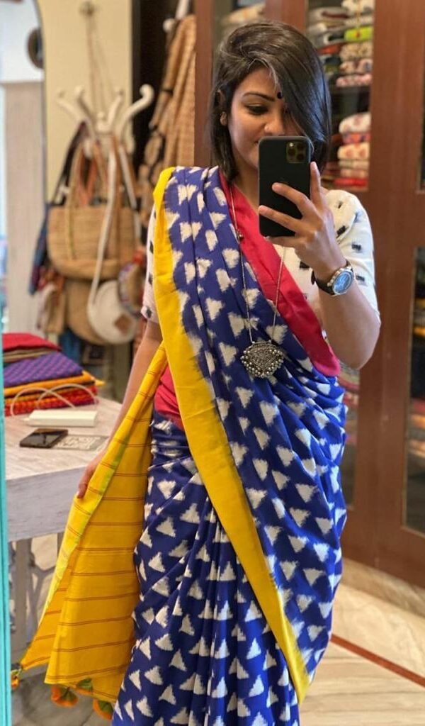 Soft Linen Cotton with Digital Print Saree 11