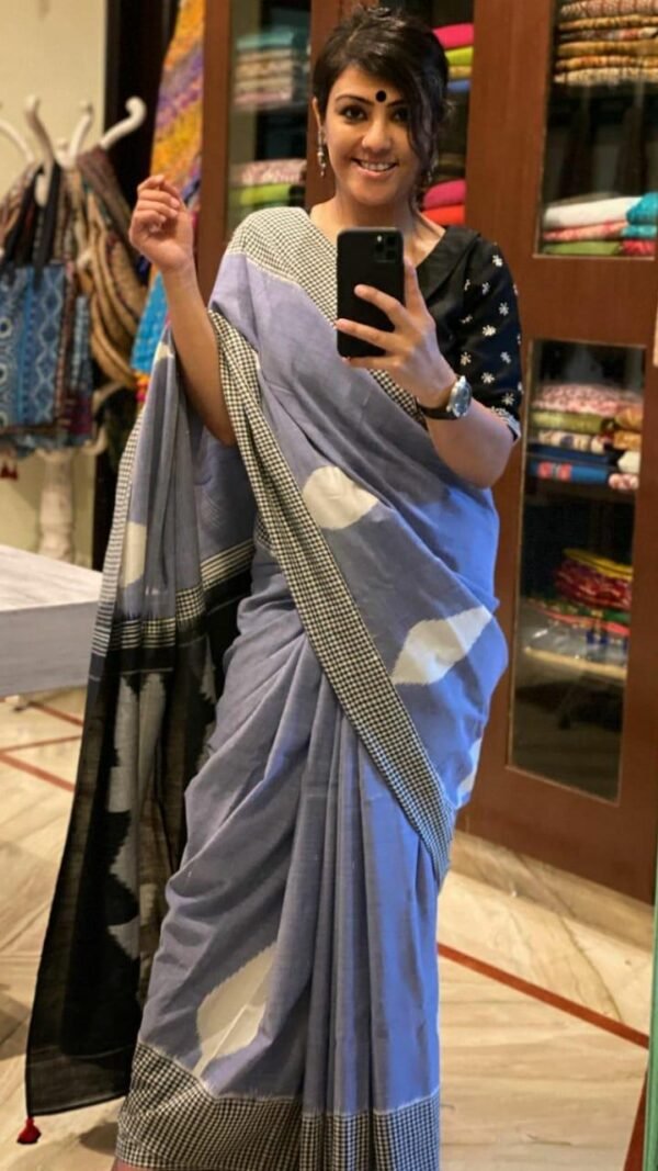 Soft Linen Cotton with Digital Print Saree 16