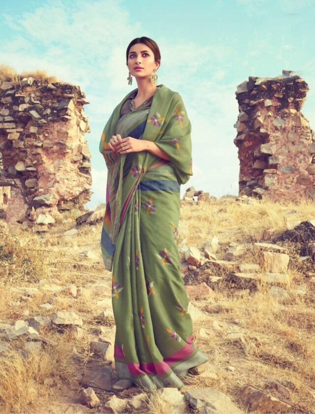 Soft Linen Cotton with Digital Print Saree 21