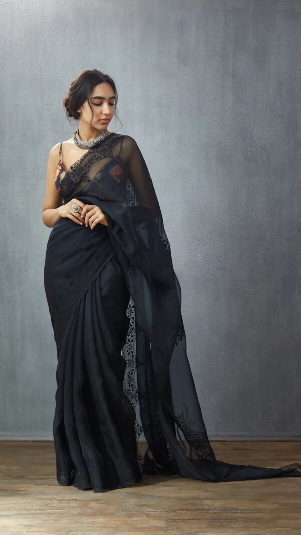 Pure Organza Saree with Heavy Embroidery Thread Work