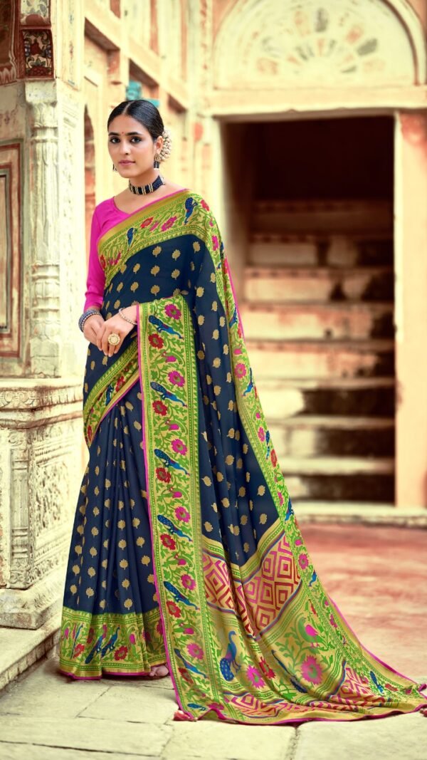 Soft Brasso with Paithani Print Saree 01
