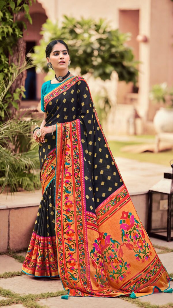 Soft Brasso with Paithani Print Saree 02