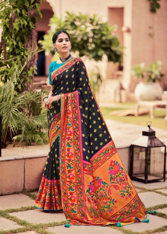 Soft Brasso with Paithani Print Saree 02