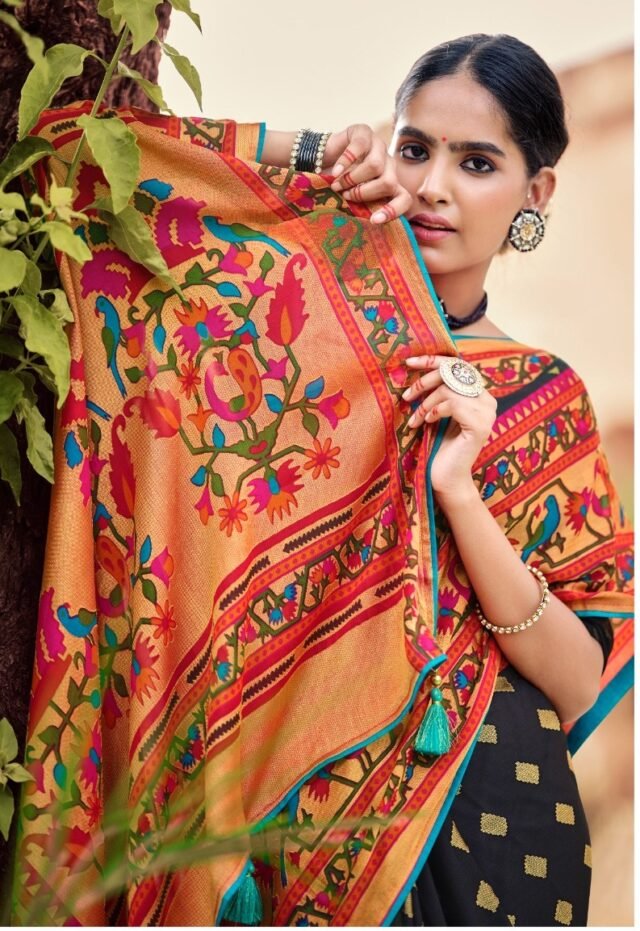 Soft Brasso with Paithani Print Saree 02