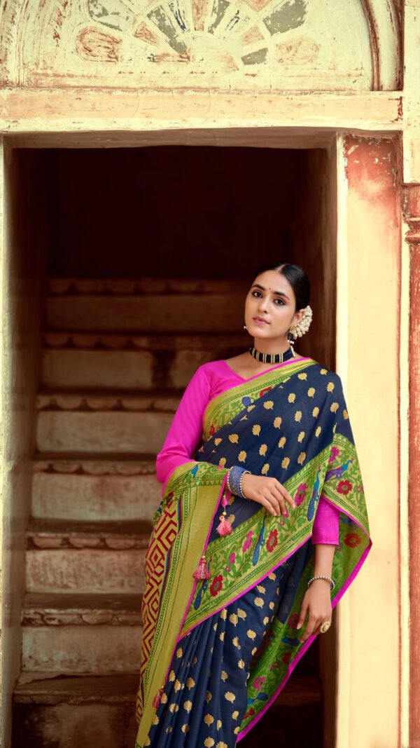 Soft Brasso with Paithani Print Saree 01