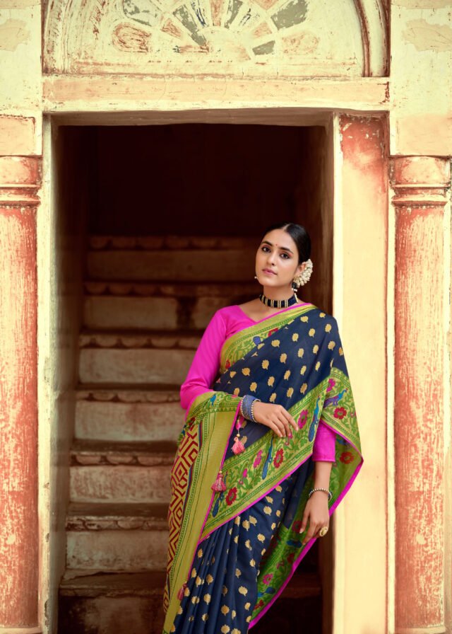 Soft Brasso with Paithani Print Saree 01