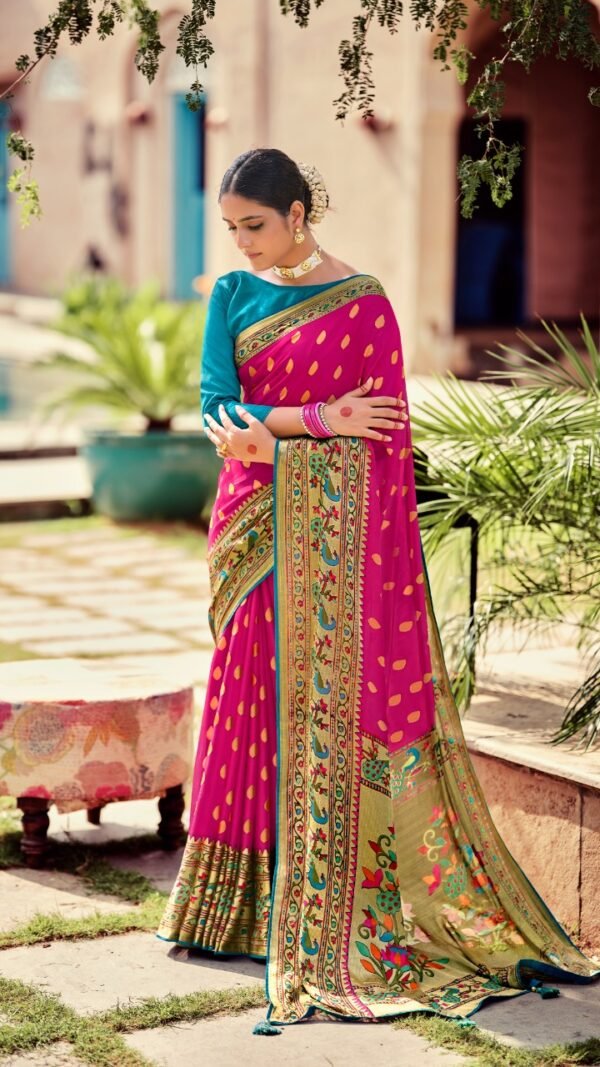 Soft Brasso with Paithani Print Saree 03