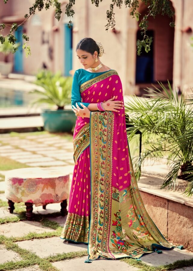 Soft Brasso with Paithani Print Saree 03