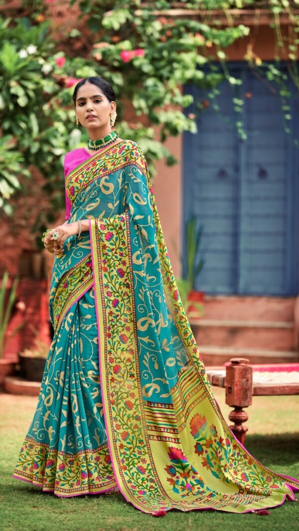 Soft Brasso with Paithani Print Saree 04