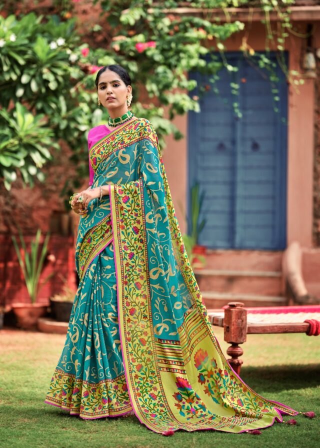 Soft Brasso with Paithani Print Saree 04