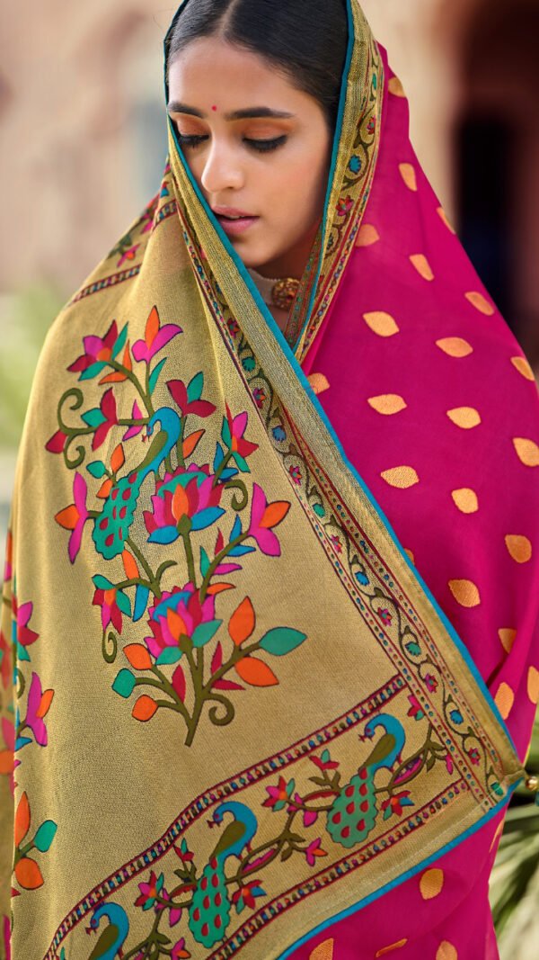 Soft Brasso with Paithani Print Saree 03