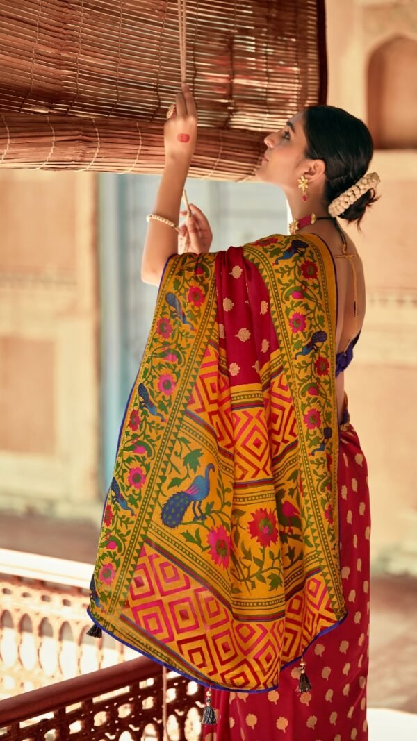 Soft Brasso with Paithani Print Saree 05
