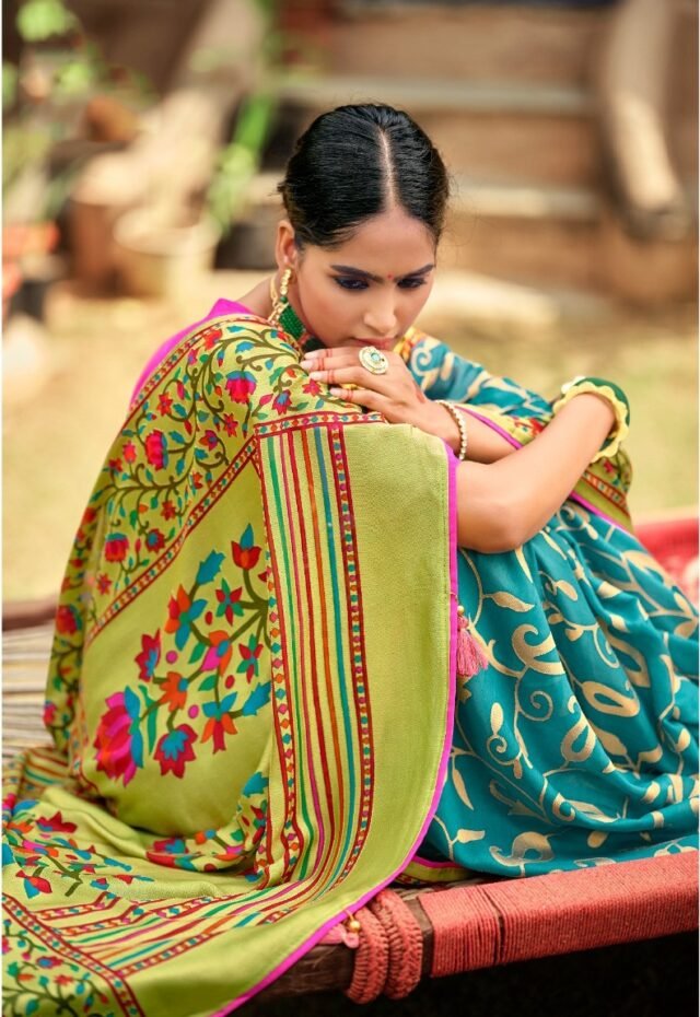 Soft Brasso with Paithani Print Saree 04