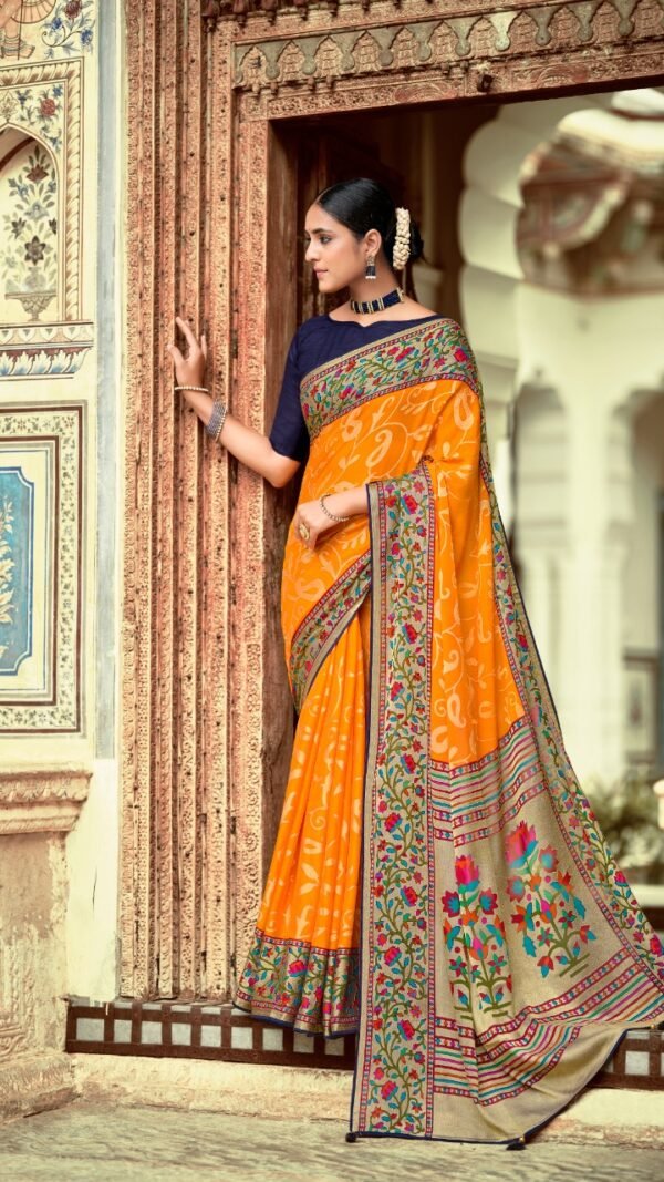 Soft Brasso with Paithani Print Saree 06