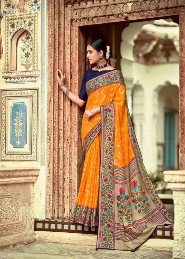 Soft Brasso with Paithani Print Saree 06