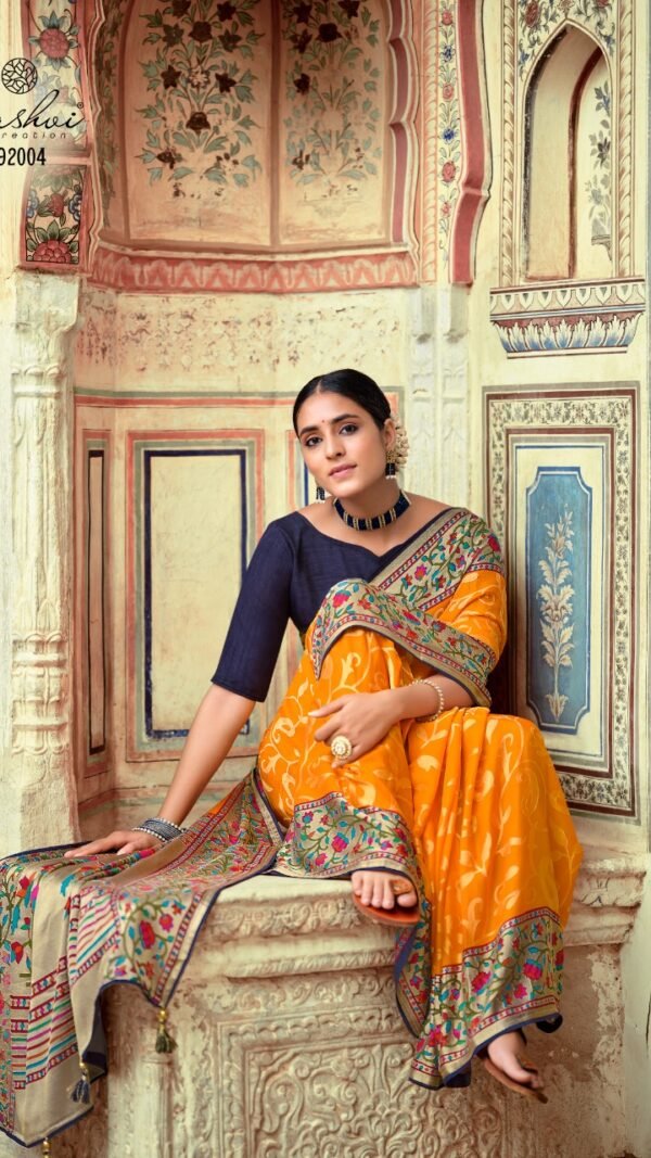 Soft Brasso with Paithani Print Saree 06
