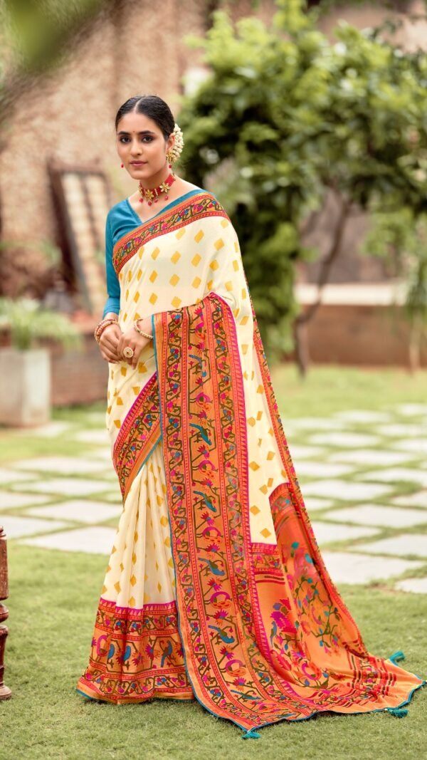 Soft Brasso with Paithani Print Saree 07