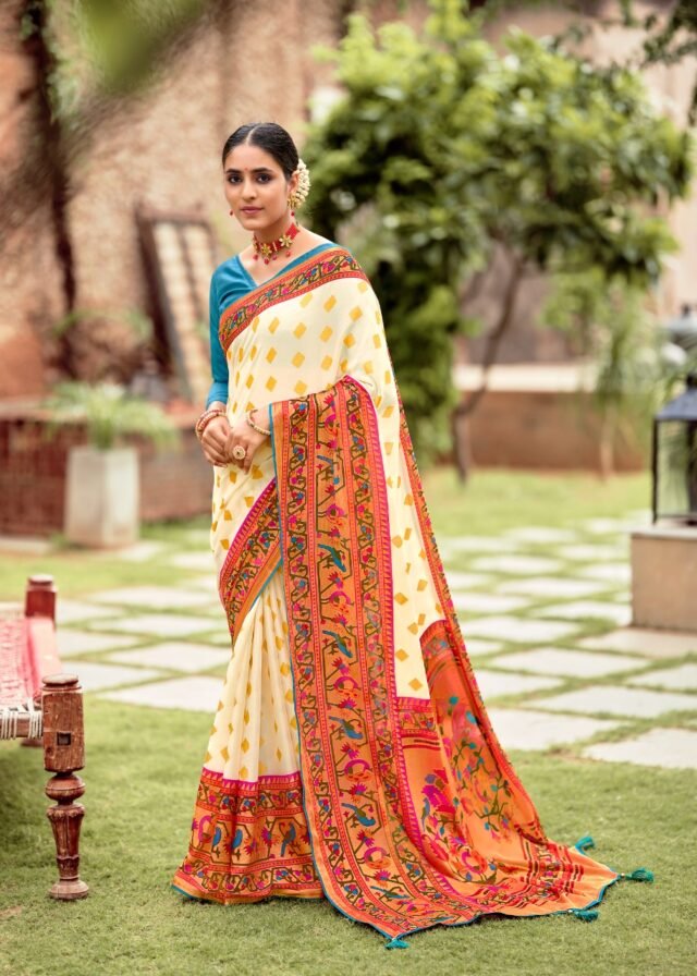 Soft Brasso with Paithani Print Saree 07