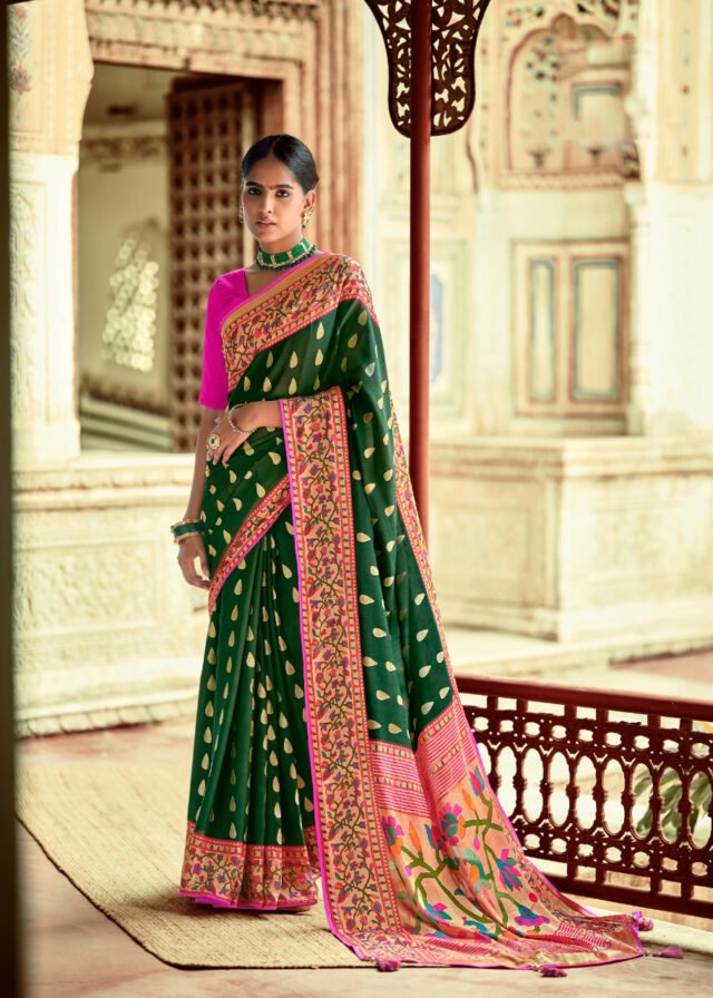 Soft Brasso with Paithani Print Saree 09