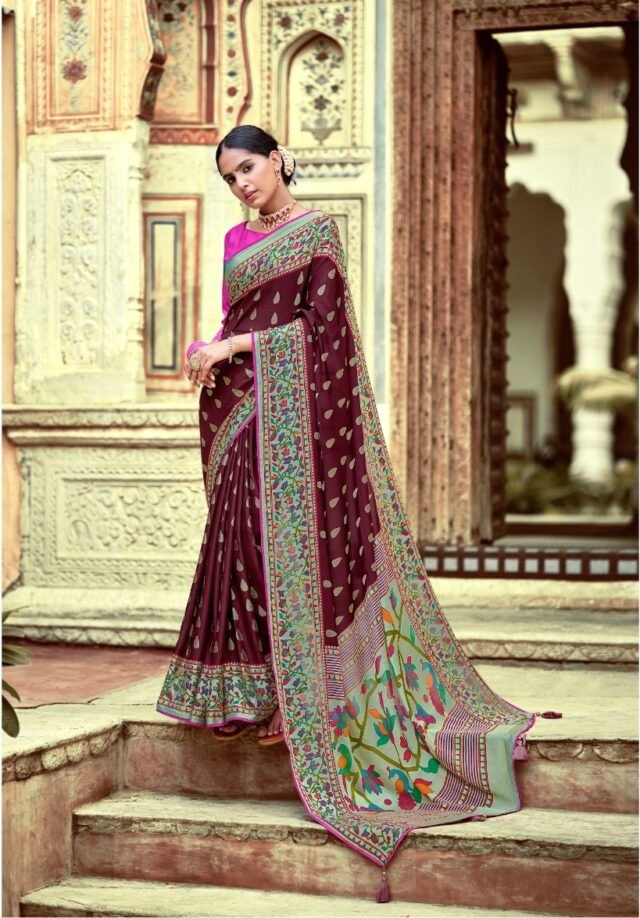 Soft Brasso with Paithani Print Saree 08