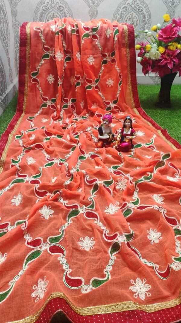 Latest Collection Pure Marble with Chain Work Saree 05