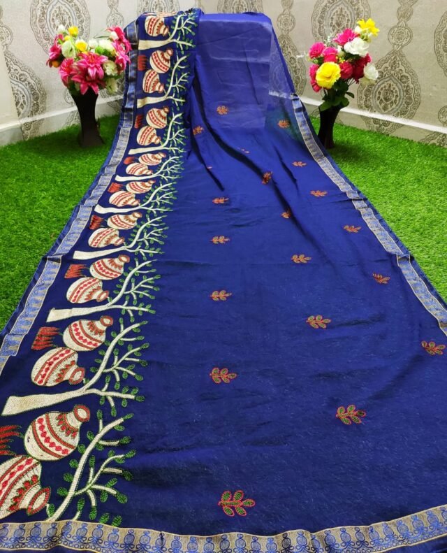 Latest Collection Pure Marble with Chain Work Saree 10