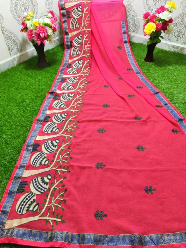 Latest Collection Pure Marble with Chain Work Saree 11
