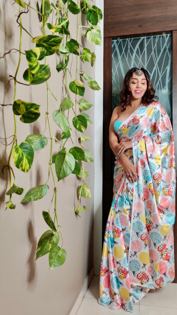 Japan Satin Silk Digital Printed Saree 01