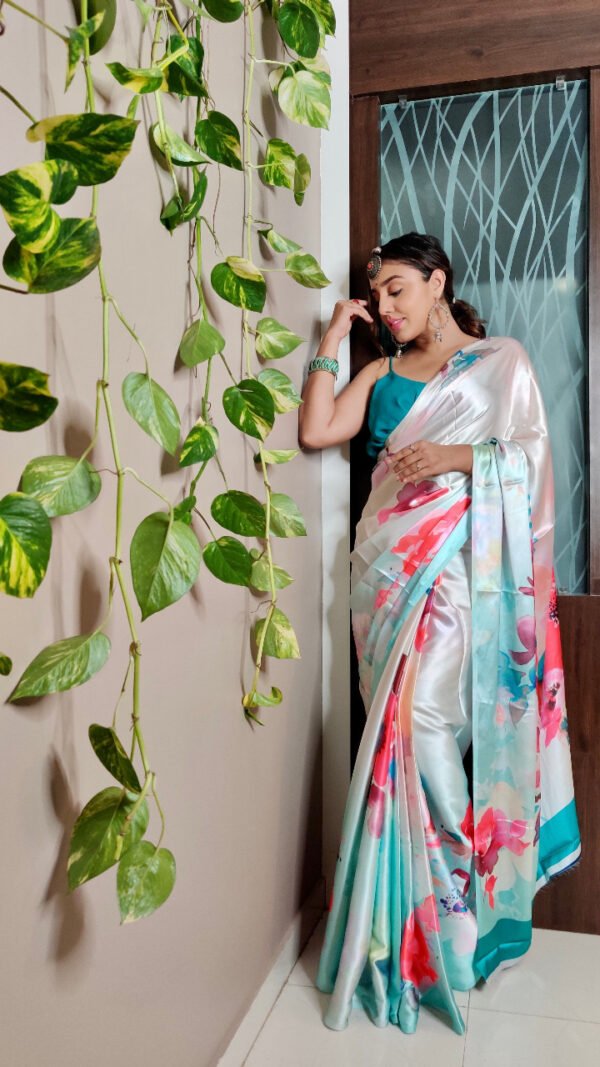 Japan Satin Silk Digital Printed Saree 02