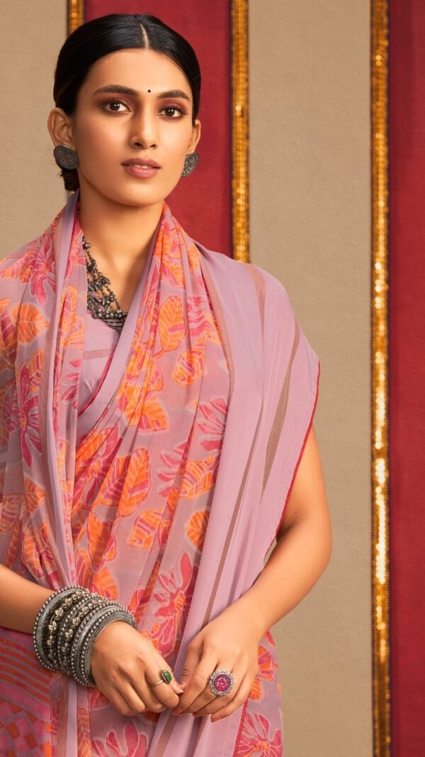Weightless Sartin Border with Applics Saree 01