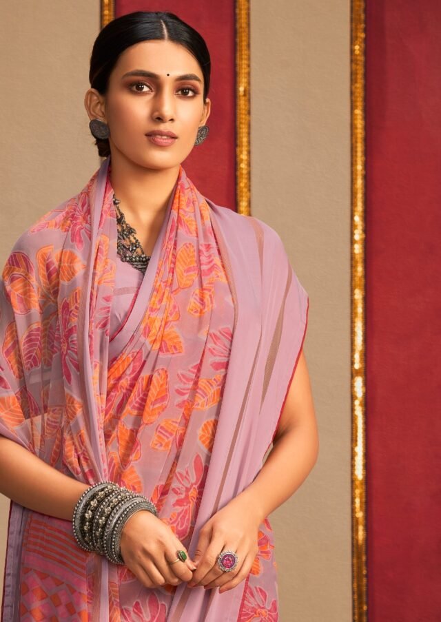 Weightless Sartin Border with Applics Saree 01