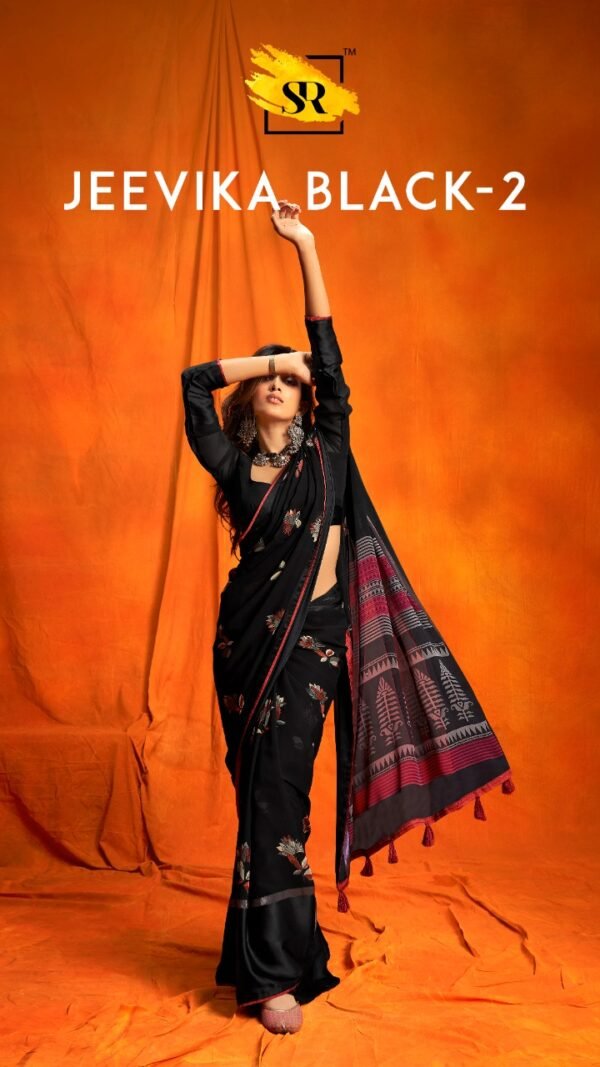 Weightless Sartin Border with Applics Saree 05
