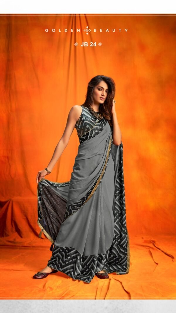 Weightless Sartin Border with Applics Saree 06