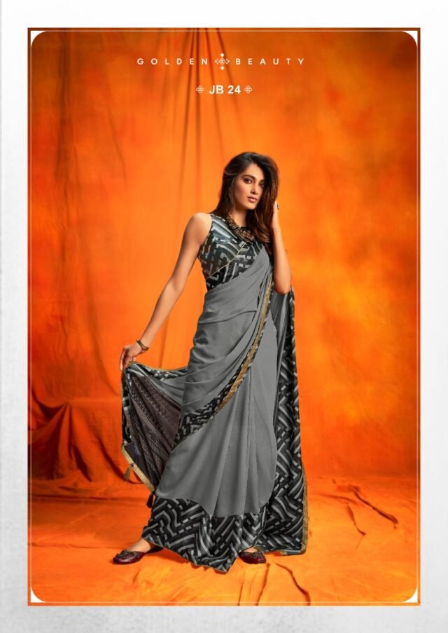 Weightless Sartin Border with Applics Saree 06