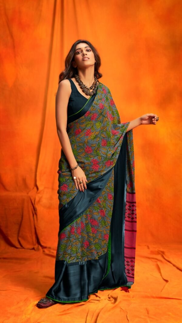 Weightless Sartin Border with Applics Saree 08